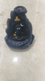 Lord Shiva Adiyogi Shiva Backflow Smoke Fountain Incense Holder Burner with Backflow Incense Cones Sticks