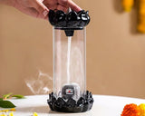 Divine Ceramic Shivling Backflow Smoke Fountain, Shiva Incense Burner with 10 Fragrant Cones for Meditation & Peaceful Home Decor