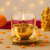 Premium Brass Akhand Deep with Adjustable Bati – Long-Lasting Diya for Puja & Festivals