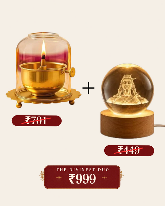 Akhand Diya + Adiyogi Lamp