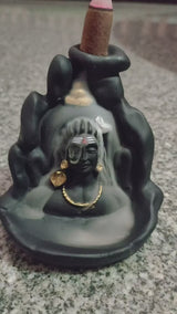 Lord Shiva Adiyogi Shiva Backflow Smoke Fountain Incense Holder Burner with Backflow Incense Cones Sticks